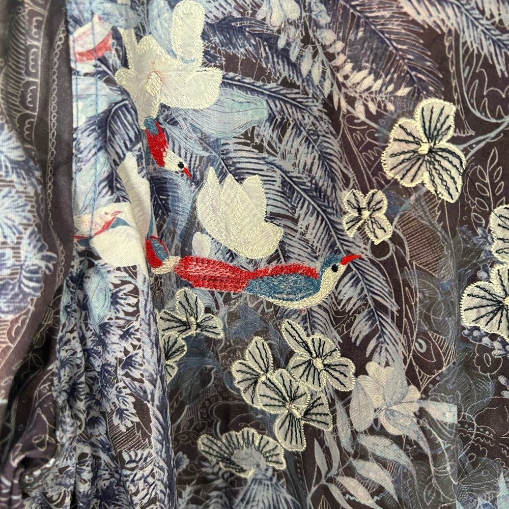 Robert Graham Navy Purple Floral Paisley Button-Down Shirt - Picture 3 of 9